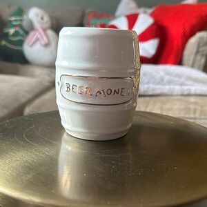 ❤️FINAL❤️ White Ceramic Beer Money Jar